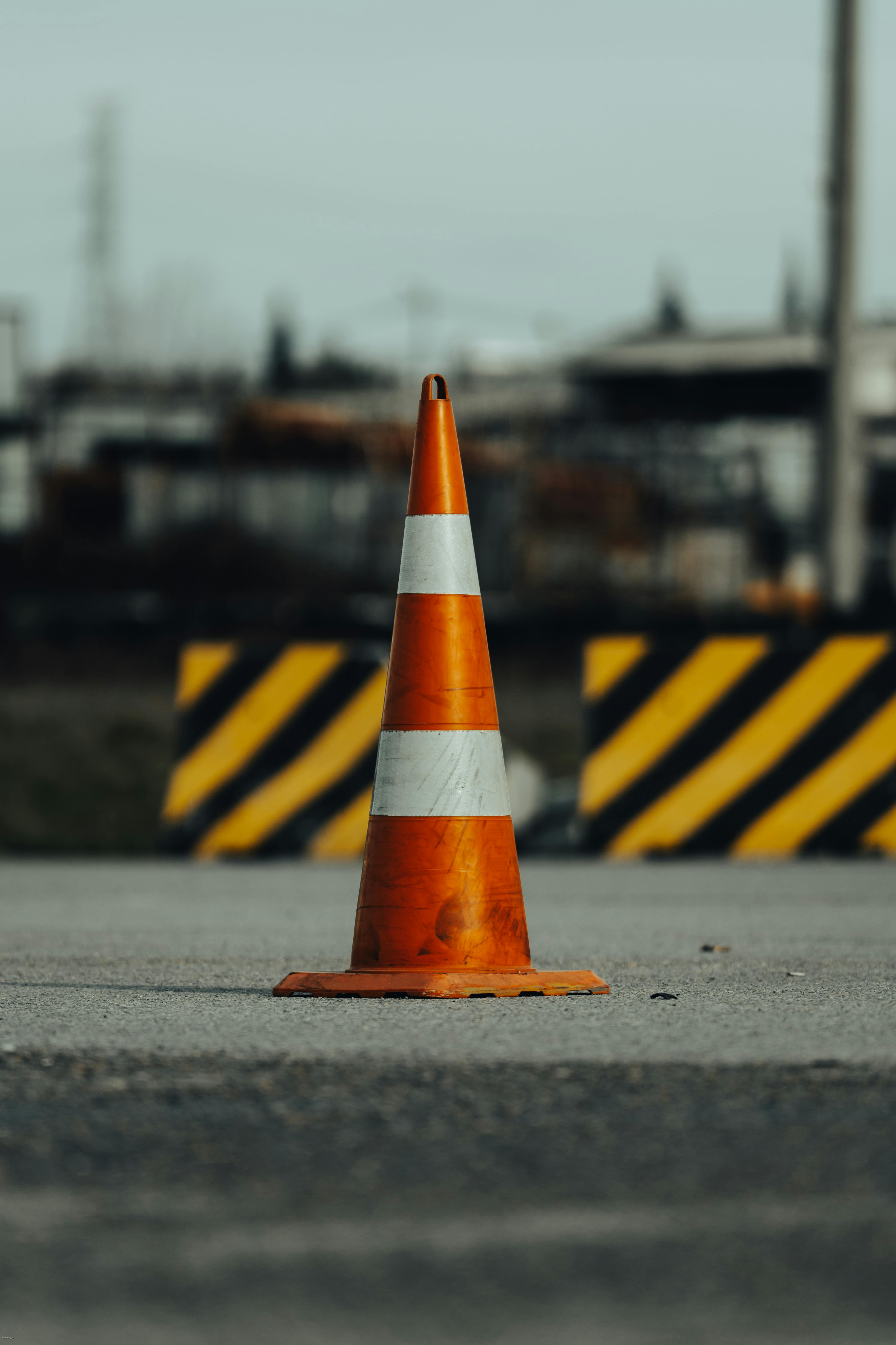 Cones placed for safety